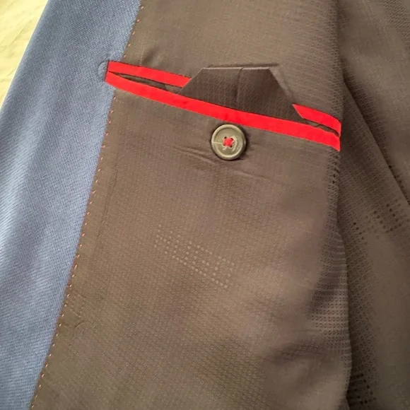 Hugo - Hugo boss - 42R - Slim - Blue Sport Coat - Textured - Picture 4 of 6